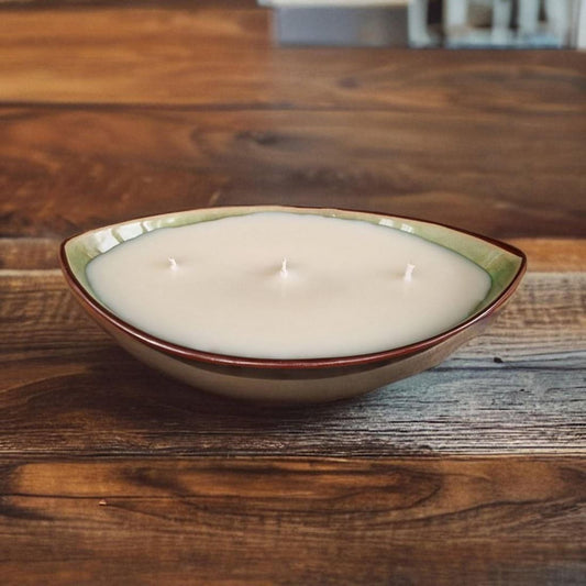 oval bowl candle with 3 wicks