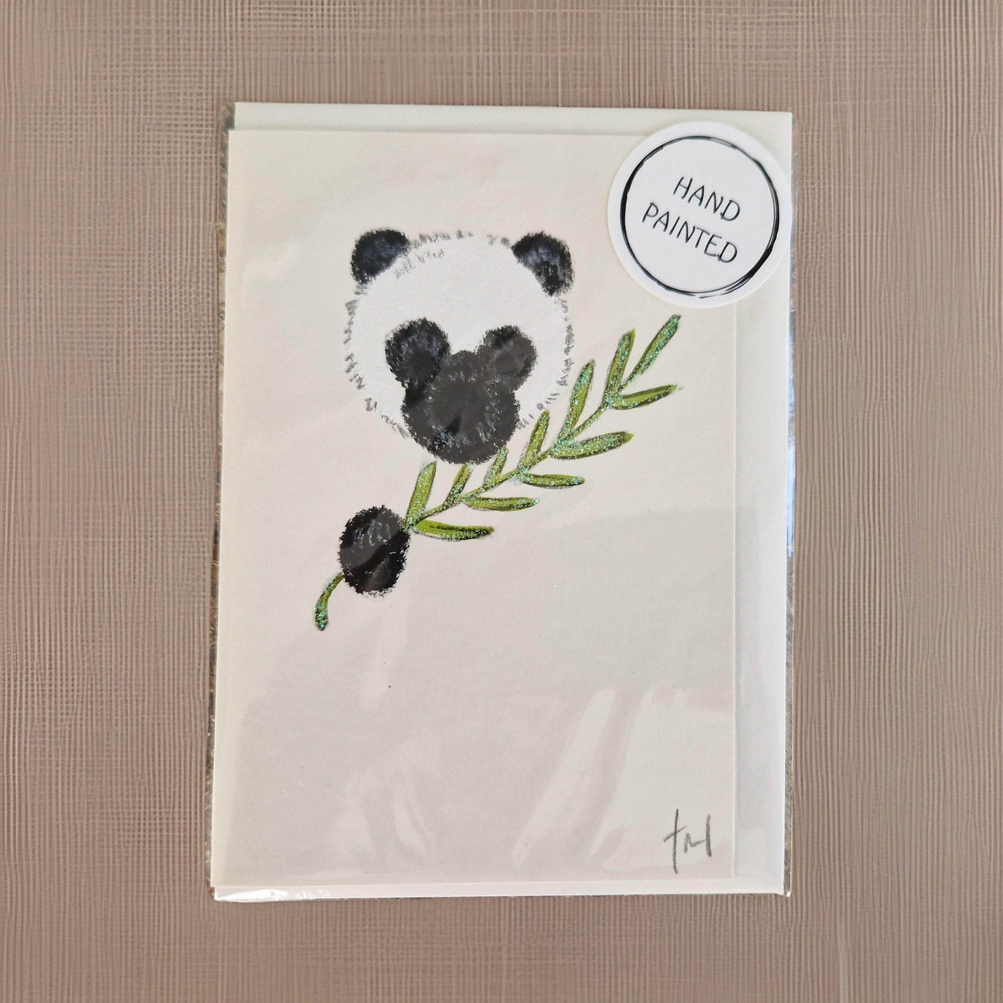 Panda Handpainted Greeting Card