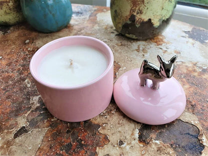Pink Deer trinket box candle