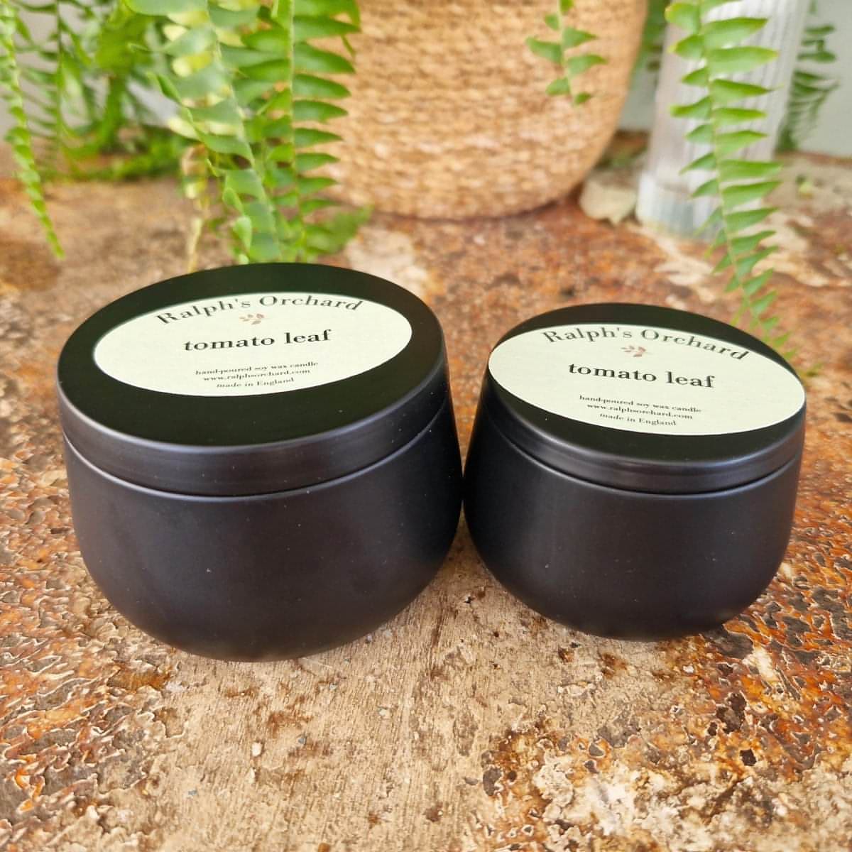Small and Large Black Tin candles with Gold Interior